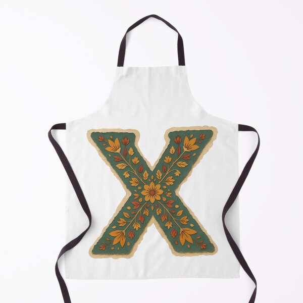 Item preview, Decorative teal Floral Letter X Folk Art Monogram designed and sold by ITCHAWAWAA.