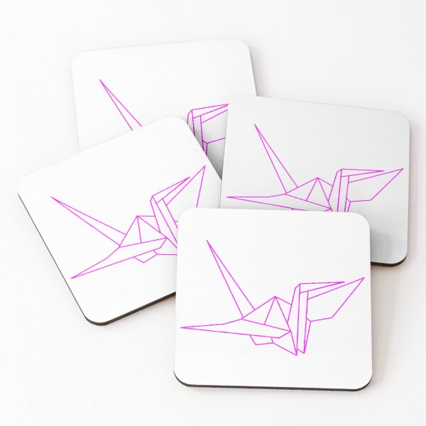 Item preview, Magenta Pink Origami Crane Line Drawing designed and sold by SarahJisri.