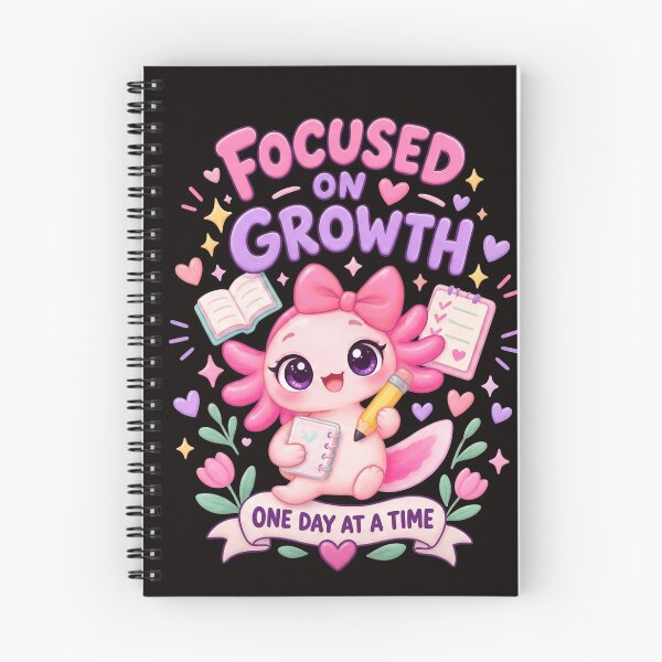 Item preview, Focused on Growth Axolotl – One Day at a Time Cute Study Motivation designed and sold by FHdesigns.