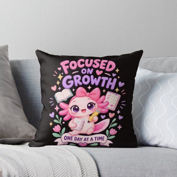 Item preview, Focused on Growth Axolotl – One Day at a Time Cute Study Motivation designed and sold by FHdesigns.