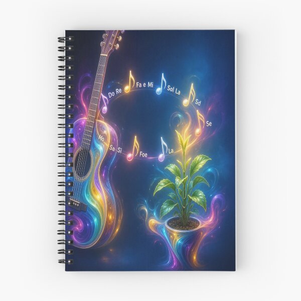 Item preview, Magical Glowing Guitar with Musical Notes and Plant designed and sold by Breezes-of-Ida.