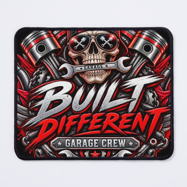 Item preview, Built Different Garage Crew – Biker Skull Mechanic designed and sold by Golden Godfather Studio.