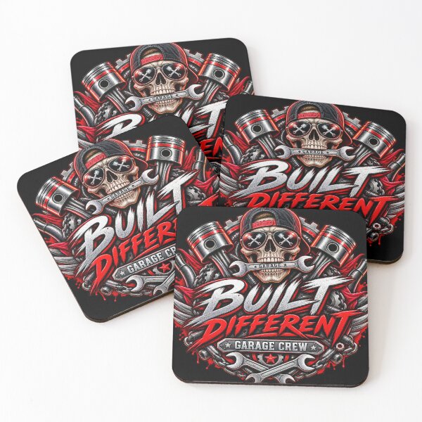 Item preview, Built Different Garage Crew – Biker Skull Mechanic designed and sold by Golden Godfather Studio.