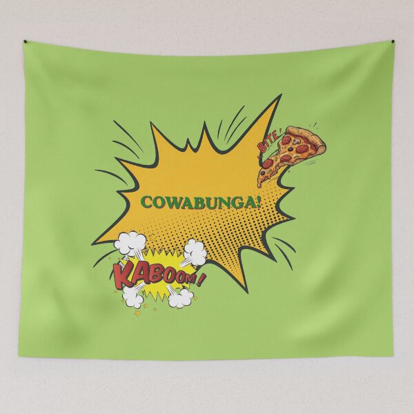 Item preview, Cowabunga Pizza Slice Retro Comic Art designed and sold by DNBY.
