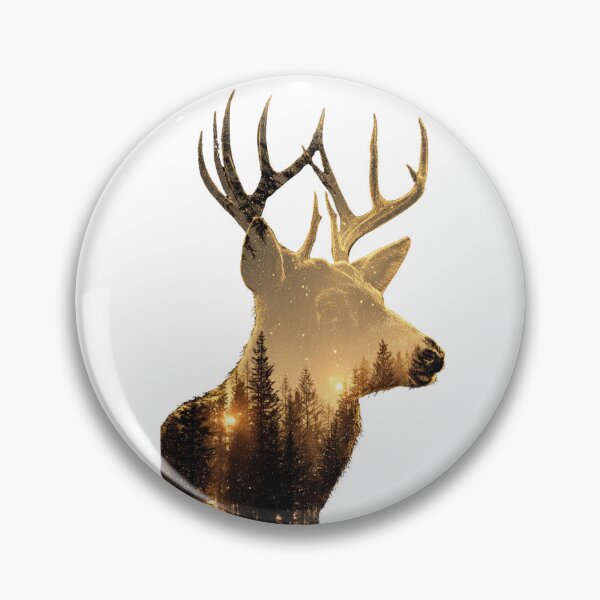 Item preview, Golden Starry Forest Deer Double Exposure  designed and sold by LC&LCPlatform.