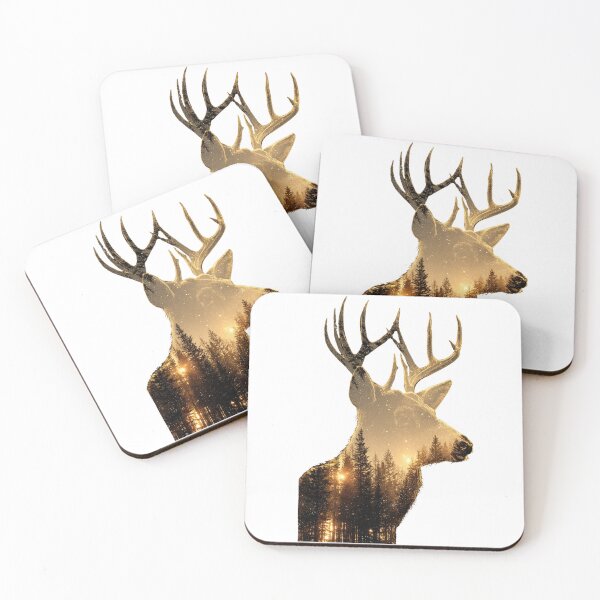 Item preview, Golden Starry Forest Deer Double Exposure  designed and sold by LC&LCPlatform.