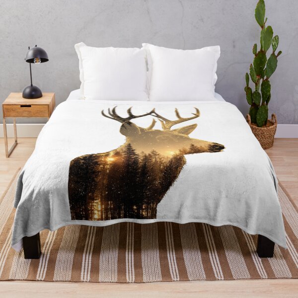 Item preview, Golden Starry Forest Deer Double Exposure designed and sold by LC&LCPlatform.