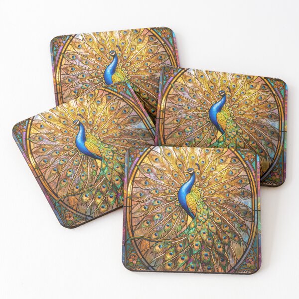 Item preview, Peacock Stained Glass Mosaic Window Art designed and sold by pinkal.