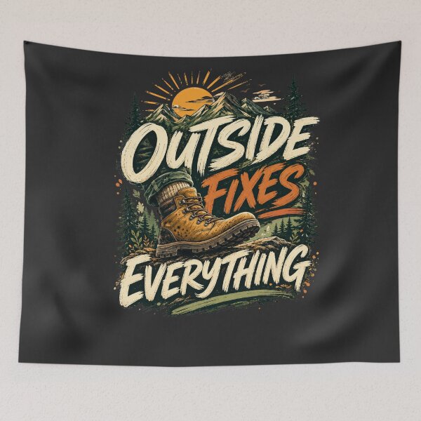 Item preview, Outside Fixes Everything Outdoor Hiking Adventure Design designed and sold by AdicretorDesign.