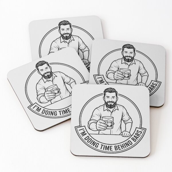 Item preview, I'm Doing Time Behind Bars - Cheers from a Smiling Bartender Patron designed and sold by ThreadRiotTees.