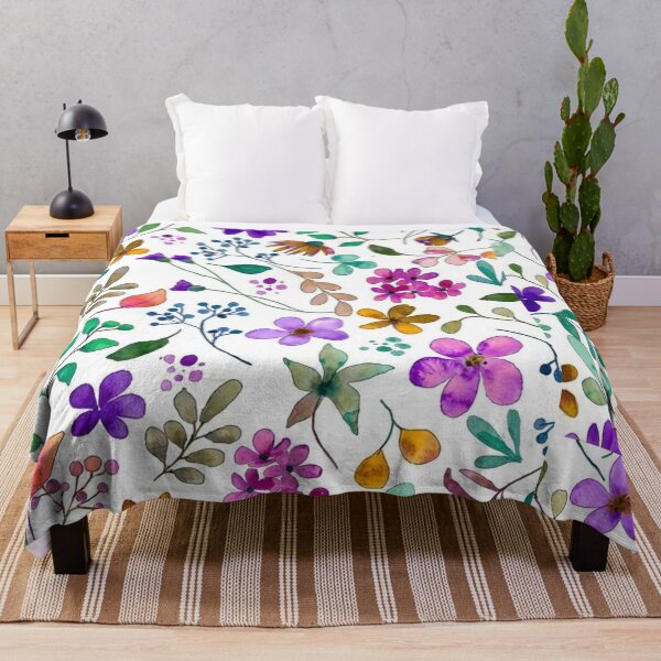 Item preview, Vibrant Watercolor Wildflower Meadow - Bright Floral Pattern designed and sold by GozdeSoftChaos.