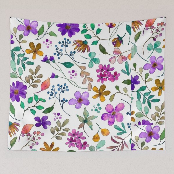 Item preview, Vibrant Watercolor Wildflower Meadow - Bright Floral Pattern designed and sold by GozdeSoftChaos.