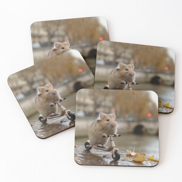 Item preview, Cute Hamster Riding Tiny Scooter in Paris  designed and sold by cutepid.