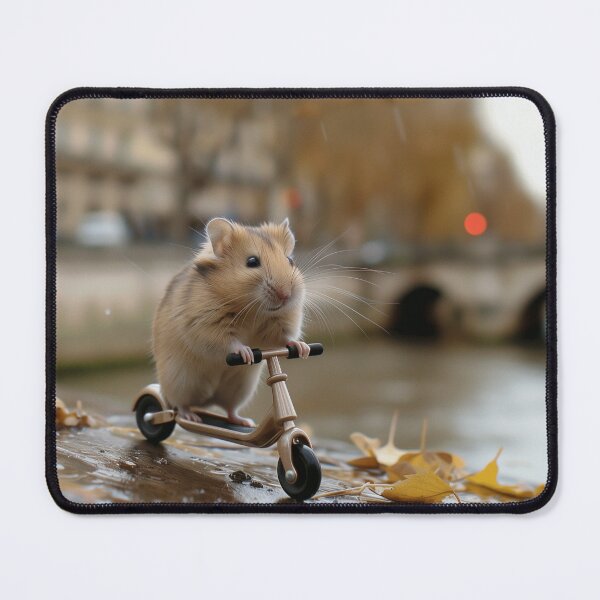Item preview, Cute Hamster Riding Tiny Scooter in Paris designed and sold by cutepid.