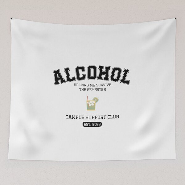 Item preview, Alcohol Getting Me Through This Semester | Funny College Drinking Student Design designed and sold by luckyhue.