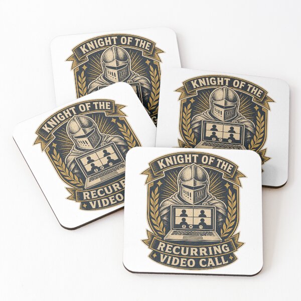 Item preview, Knight of the Recurring Video Call Medieval WFH Crest designed and sold by Wanderquill Studio.