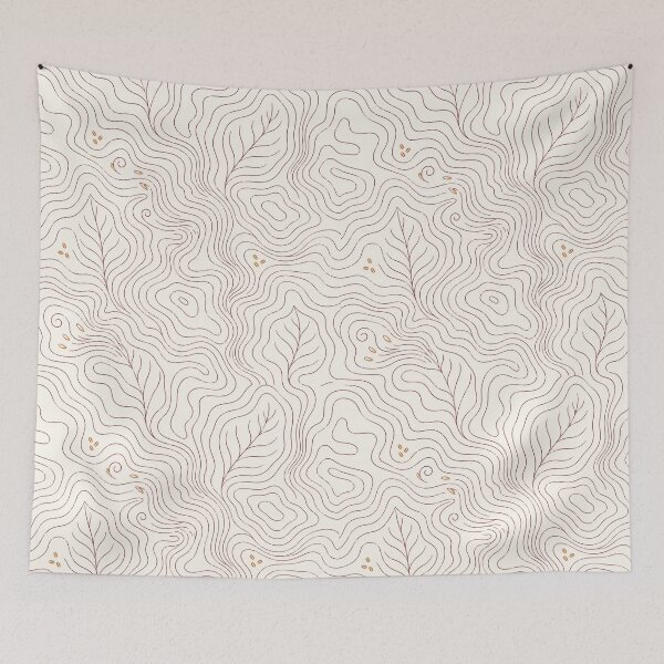 Item preview, Autumn Contours – Minimal Botanical Topographic Line Art designed and sold by astersgraphics.