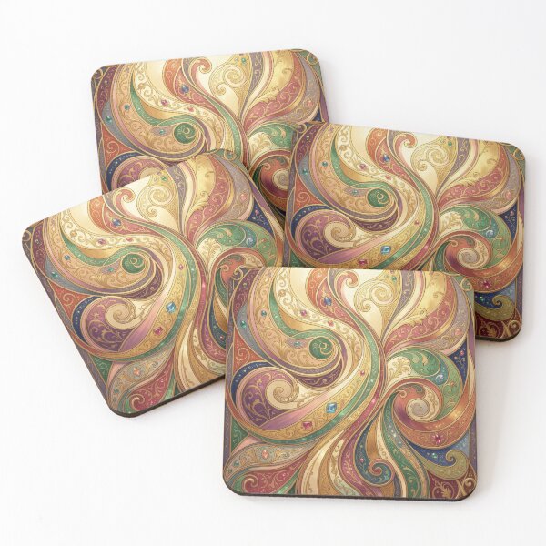Item preview, Fractal Swirls and Jewels Art Nouveau  designed and sold by pinkal.