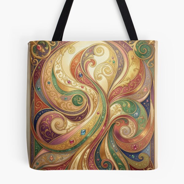 Item preview, Fractal Swirls and Jewels Art Nouveau  designed and sold by pinkal.