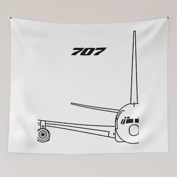 Item preview, 707 Jetliner Front View Typography Art (Black Edition) designed and sold by Magazine Combate.