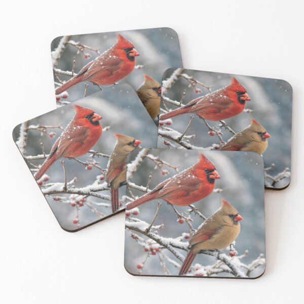 Item preview, Pair of Cardinals on a Snowy Branch designed and sold by Maria Dryfhout.
