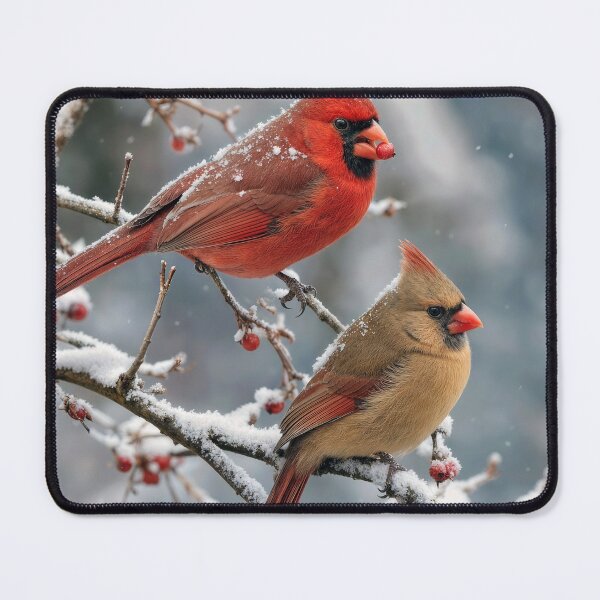 Item preview, Pair of Cardinals on a Snowy Branch designed and sold by Maria Dryfhout.