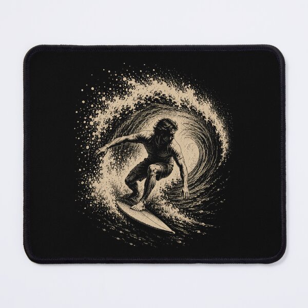 Item preview, Vintage Surfer Riding a Wave – Retro Ocean Surf Art designed and sold by SOUFIANE1991.