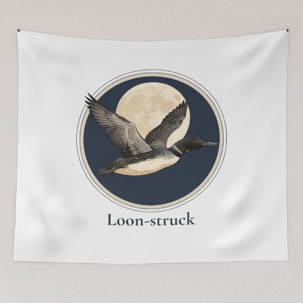 Item preview, Loon-struck Funny Common Loon Moonstruck Pun - Birdwatcher Gift Birdwatching Pun designed and sold by Neurospicy Trolls.