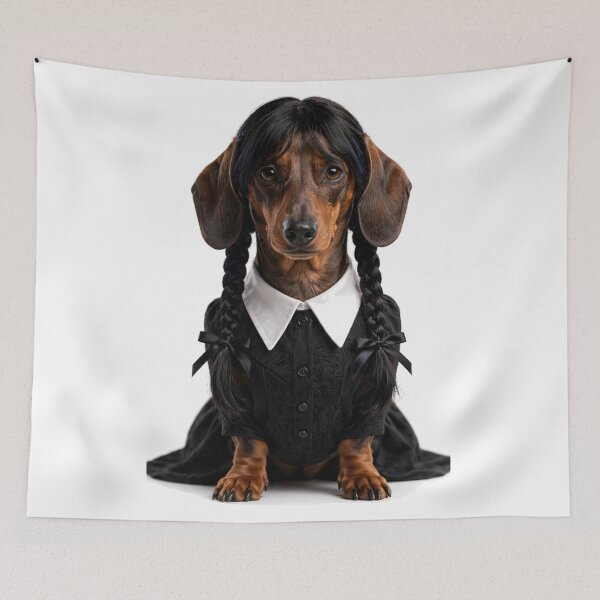 Item preview, Sarcastic Gothic Wednesday Dachshund designed and sold by ProPetStudio.