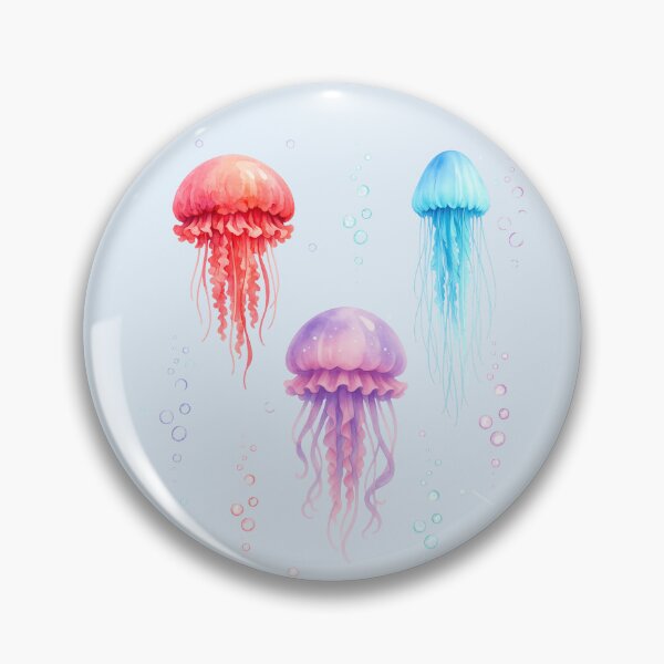 Item preview, Kawaii Jellyfish Trio Watercolor Pattern designed and sold by DariaCraft.