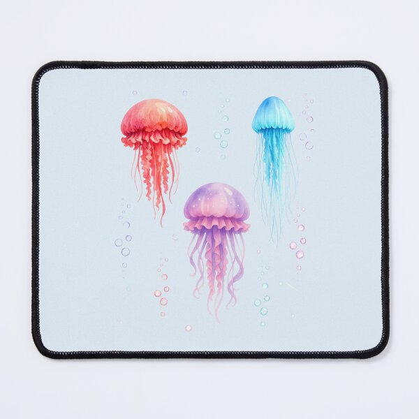 Item preview, Kawaii Jellyfish Trio Watercolor Pattern designed and sold by DariaCraft.