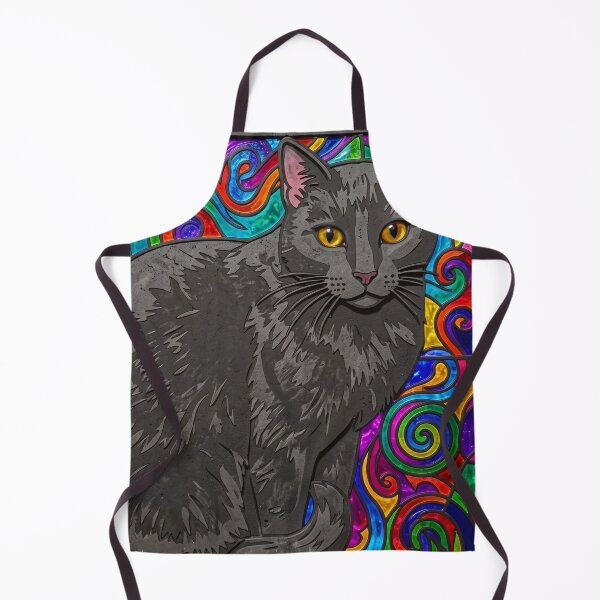 Item preview, Stained Glass Big Black Cat designed and sold by Reclining Buddha Cat.