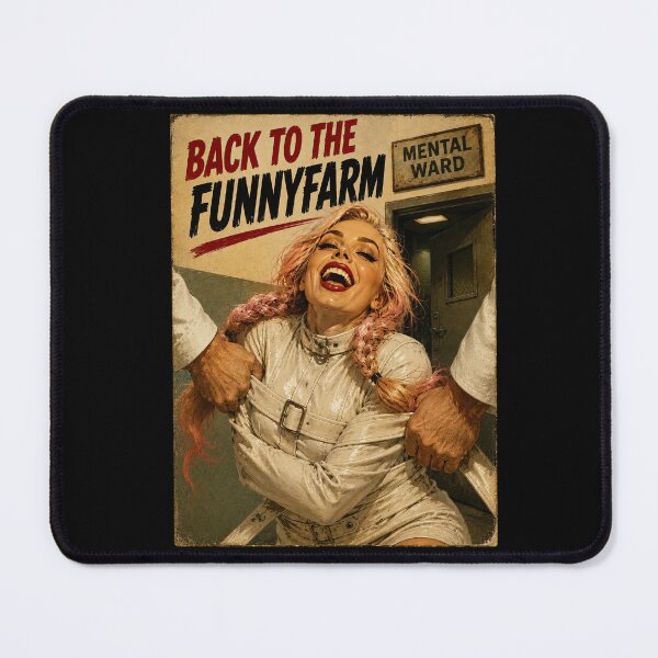 Item preview, Back to the Funny Farm – Retro Asylum Pinup designed and sold by obstinator.