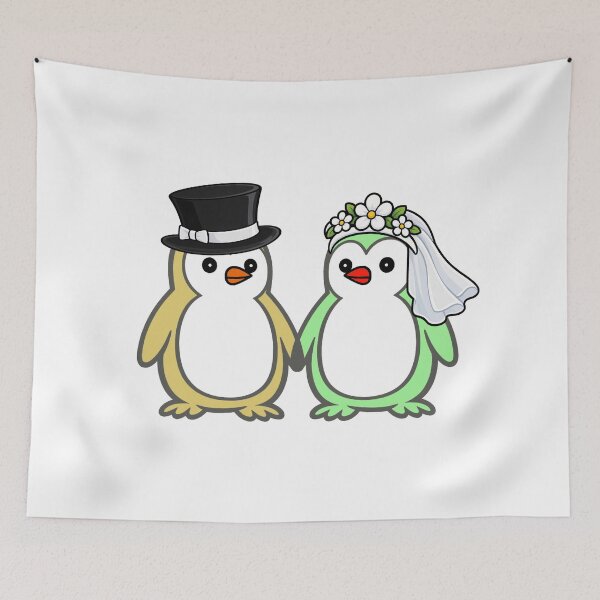 Item preview, Pippo Wedding – Bride & Groom Penguins Set 4 designed and sold by Pippo-Penguin.