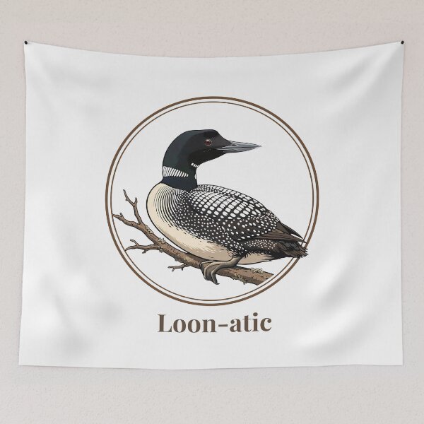 Item preview, Loon-atic Funny Common Loon - Lunatic Loon Birdwatcher Pun designed and sold by Neurospicy Trolls.