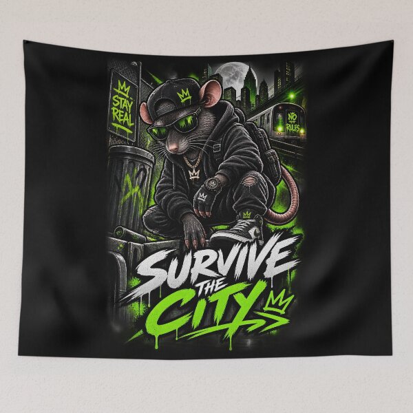 Item preview, Rat Survive the City Urban Streetwear designed and sold by Svetrovnia - Street Style.
