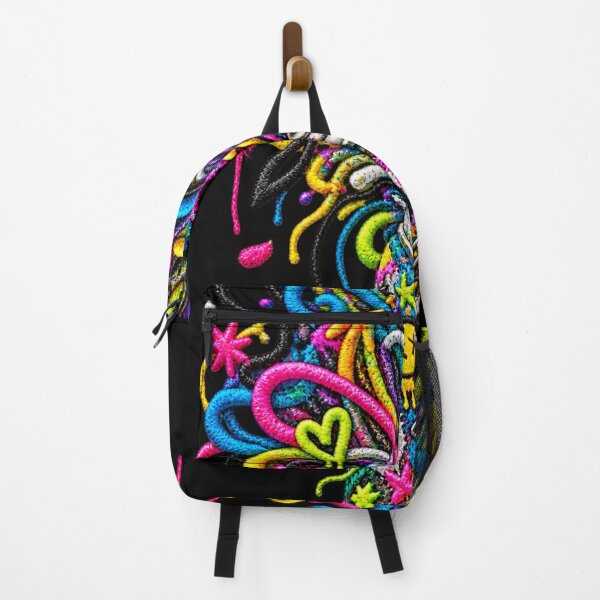Item preview, Embroidered Graffiti Spray Can with Exploding Neon Thread Art designed and sold by Emoji Emblems.