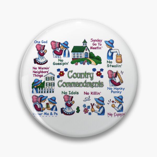 Item preview, Appalachian Hillbilly Country 10 Commandments in White designed and sold by Wanda Case.