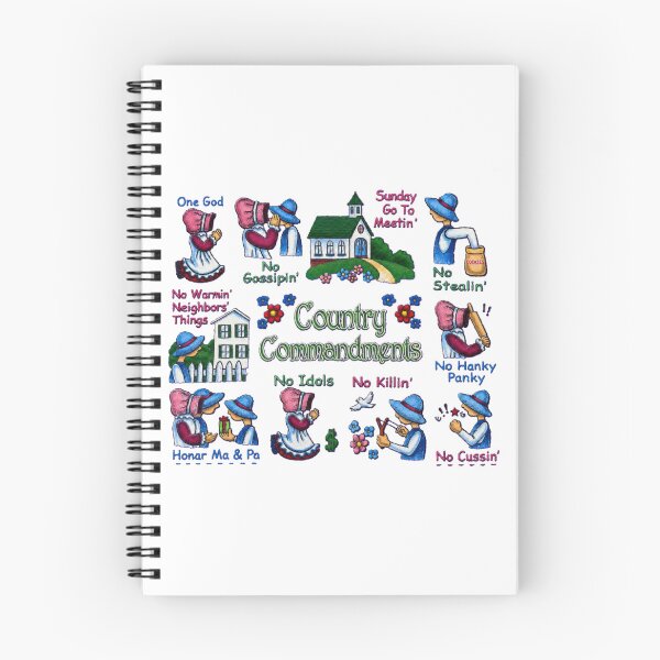 Item preview, Appalachian Hillbilly Country 10 Commandments in White designed and sold by Wanda Case.