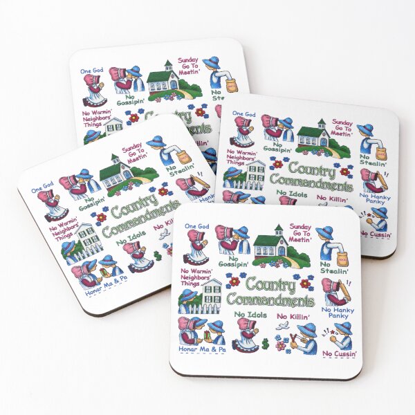 Item preview, Appalachian Hillbilly Country 10 Commandments in White designed and sold by Wanda Case.