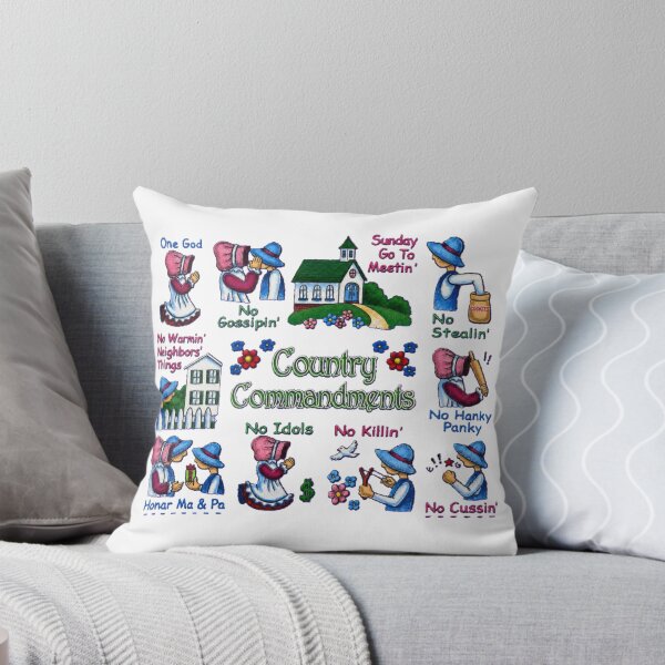 Item preview, Appalachian Hillbilly Country 10 Commandments in White designed and sold by Wanda Case.