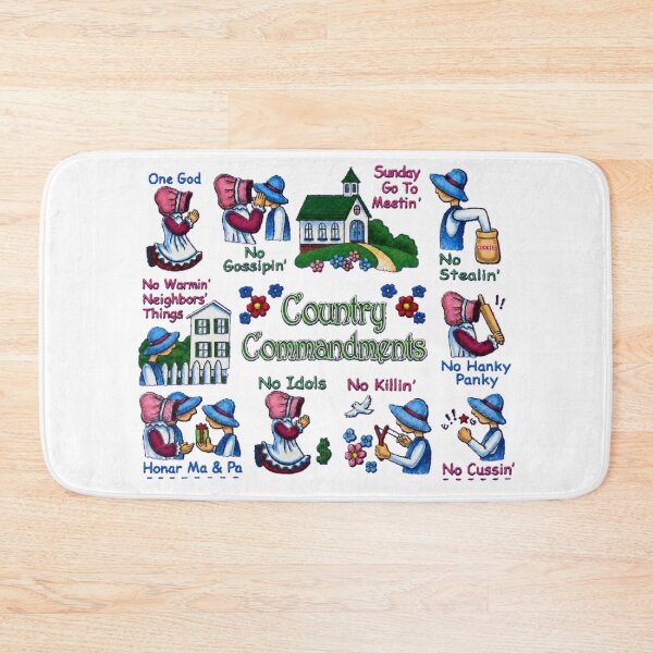 Item preview, Appalachian Hillbilly Country 10 Commandments in White designed and sold by Wanda Case.