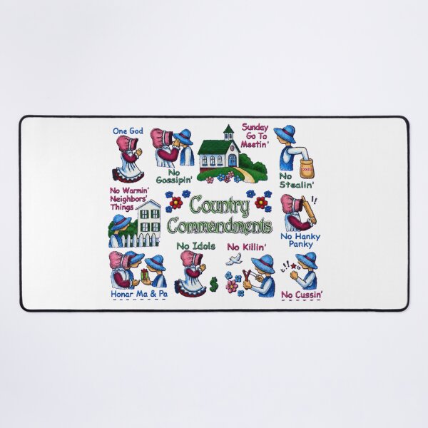 Item preview, Appalachian Hillbilly Country 10 Commandments in White designed and sold by Wanda Case.