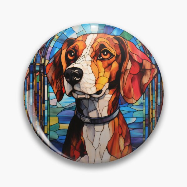 Item preview, Hound Dog Stained Glass Portrait designed and sold by pinkal.
