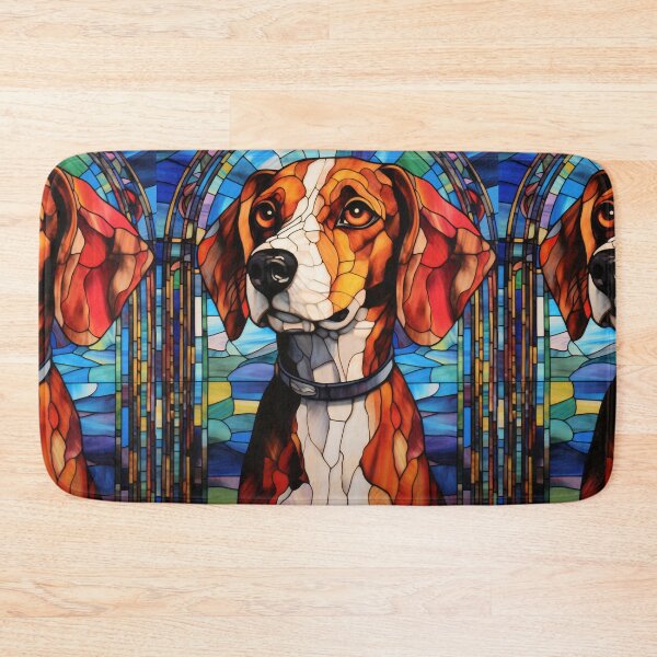 Item preview, Hound Dog Stained Glass Portrait designed and sold by pinkal.