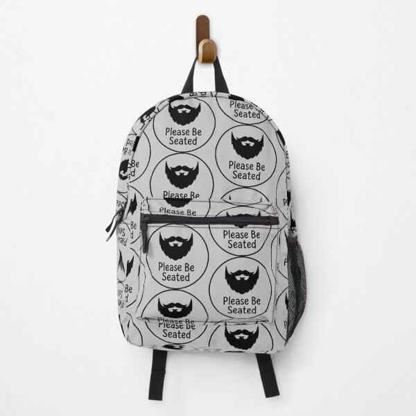 Item preview, Please Be Seated Bearded Face with Seating Message designed and sold by ThreadRiotTees.