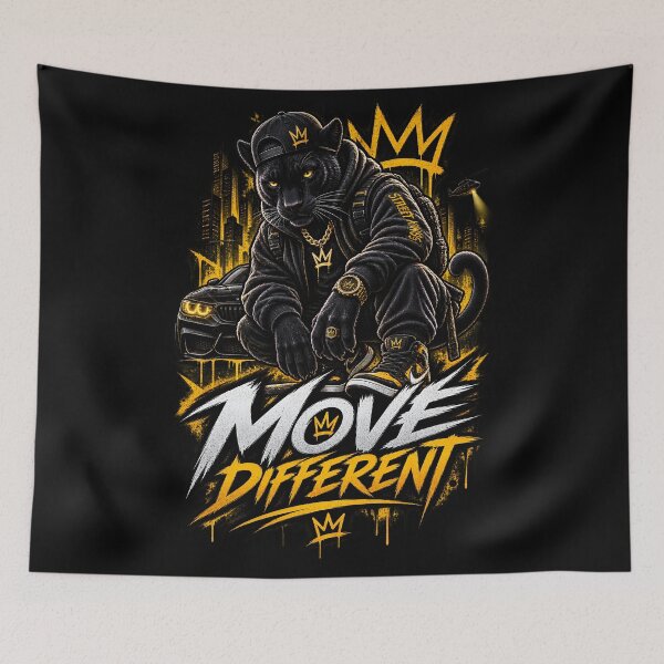 Item preview, Black Panther Move Different Urban Streetwear designed and sold by Svetrovnia - Street Style.