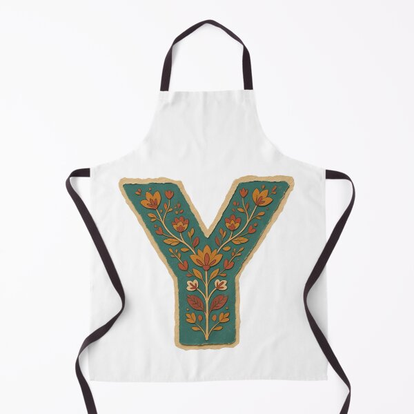 Item preview, Teal Mustard Terracotta Floral Monogram Letter Y designed and sold by ITCHAWAWAA.