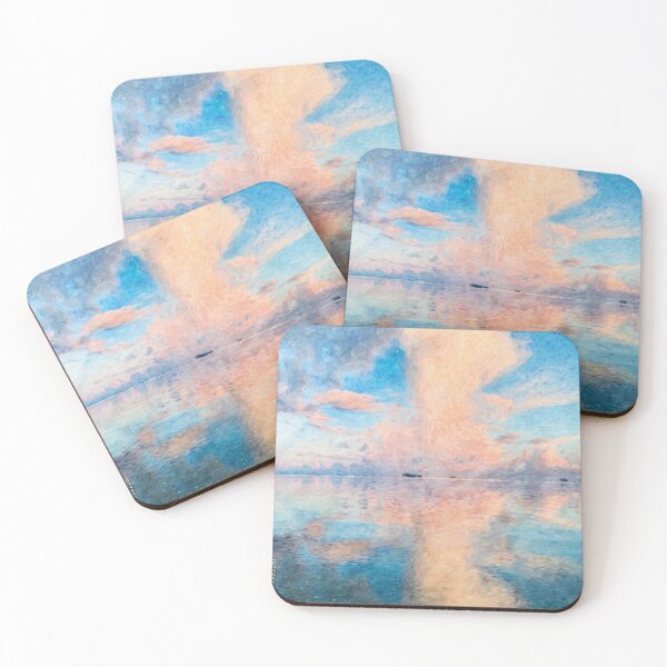 Item preview, Pink and Blue Alcohol Ink Pastel Cloud Abstract Art designed and sold by LuxocaDesigns24.