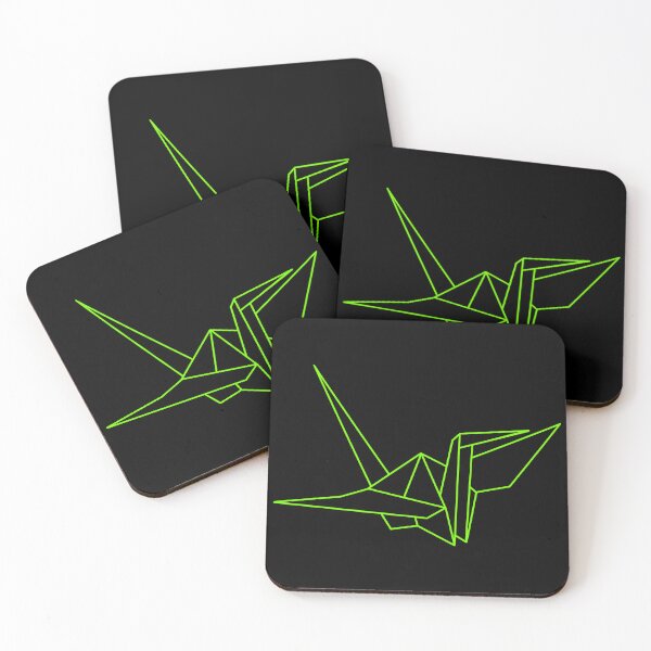Item preview, Green Origami Crane Line Drawing designed and sold by SarahJisri.